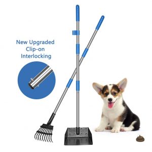 Dog Pooper Scooper, Long Handle Stainless Metal